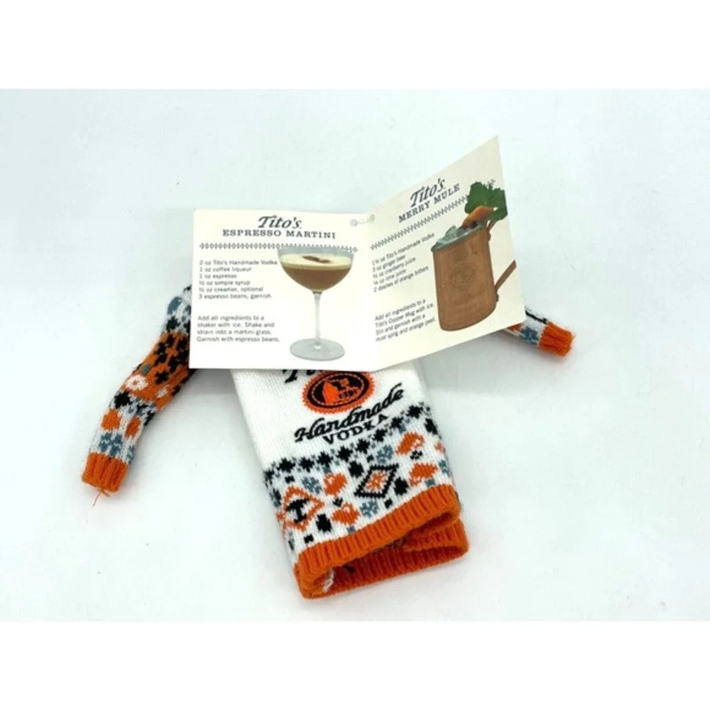 Titos Vodka Mini Christmas Sweater Bottle‎ Cover Gift